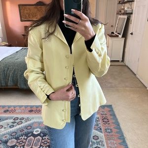 Vintage Butter Yellow Silk Blazer